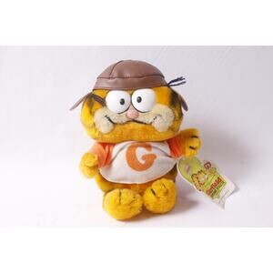 1980s Dakin Garfield Armchair Athlete Bean Bag Football Player ~ 260317-WH 990